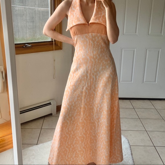 Dresses & Skirts - Vintage peach maxi dress gown formal M handmade